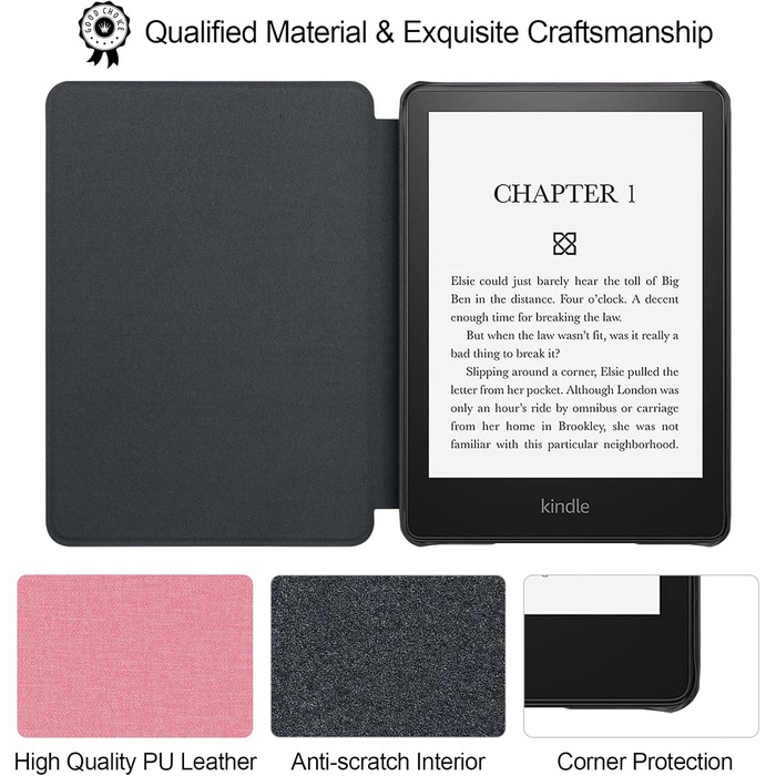Чохол для Kindle Paperwhite 11th Gen (M2L3EK/M2L4EK) – рожевий, Kunstleder, Auto Sleep/Wake