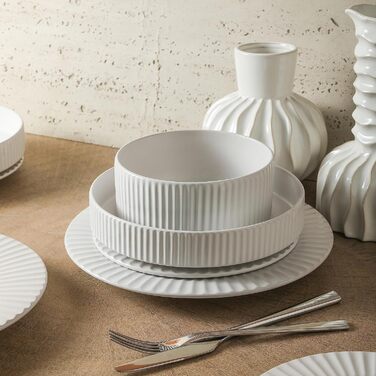 Посуд Christian Siriano Lusso Tafelservice 16 предметів, білий, кераміка для 4 осіб – Opulenter Garten
