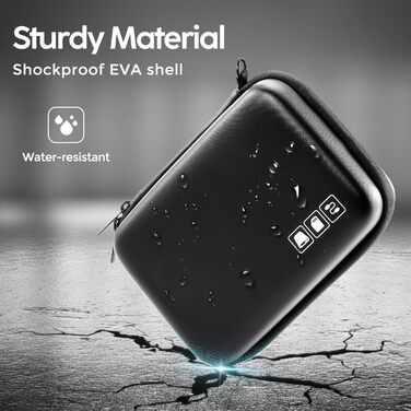 Захисний кейс ProCase для зовнішніх жорстких дисків Canvio Basics, WD Elements, My Passport, Seagate Backup Plus Slim (1/2/3/4TB) - чорний