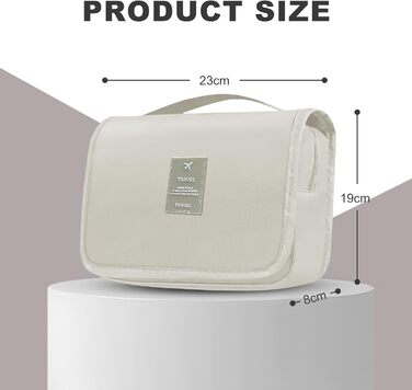 Чоловіча косметичка для подорожей з ручкою, кілька відділень для організації особистих речей (біла)