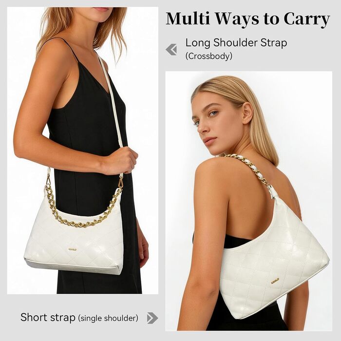 Сумка жіноча через плече крос-боді, PU шкіра, біла - трендова міні сумка-хобо для побачень, вечірок, прогулянок