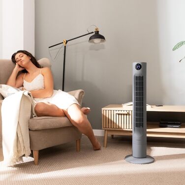 Вентилятор Cecotec Digitale Turm EnergySilence 890 Skyline, 50 Вт, 76 см, з таймером та пультом, мідний мотор, 3 швидкості, 3 режими, чорний