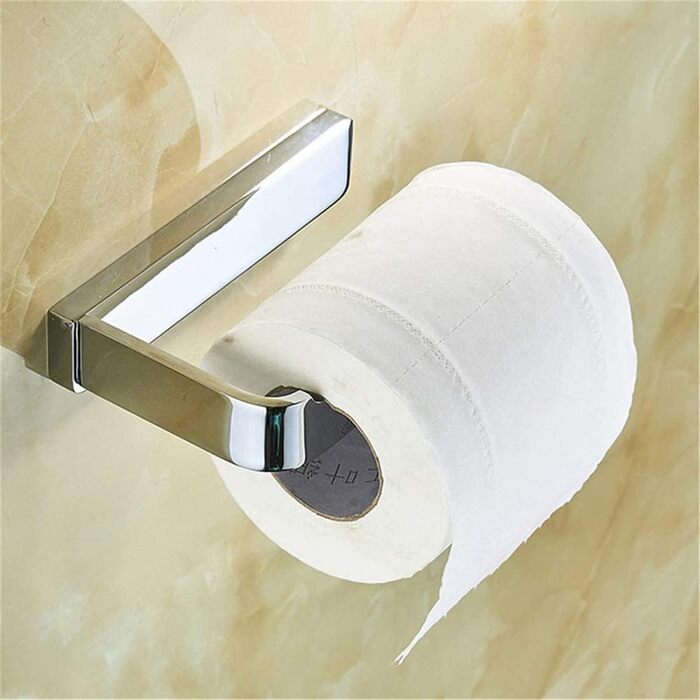 Chrome Solid Brass Toilet Paper Holder - Wall Mounted, 20cm - No Cover