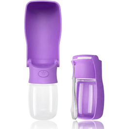 Водяна пляшка для собак на прогулянку 350мл/570мл. Водяна пляшка для цуценят, маленьких, середніх та великих собак. Зручна водяна пляшка для собак, щоб пити в дорозі (Lila)