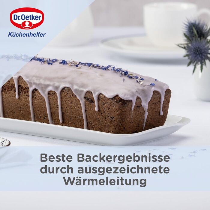 Dr. Oetker Casserole/Bread/Cake Pan, 30 cm Baking - Lovely Enamel, robust, with scratch-resistant enamel sealing, for juicy cakes and hearty breads, Quantity: 1 piece, Color: blue