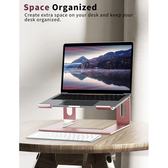 Підставка для ноутбука ALASHI на стіл, алюміній, ергономічна, 10-15.6 дюймів, червоно-золотий рожевий