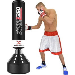 Боксерський мішок на стійці MaxStrength: міцний, для боксу, MMA та фітнесу, 1.7 м/1.8 м (чорний)