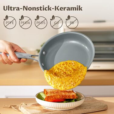 Blazant Induction Nonstick Pan Set - 20/24/28cm - PTFE-Free, Oven & Dishwasher Safe