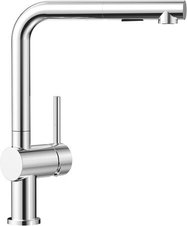 Кран кухонний CECIPA X203B чорний з висувною лійкою, 360° обертання, двома режимами струменя, з нержавіючої сталі