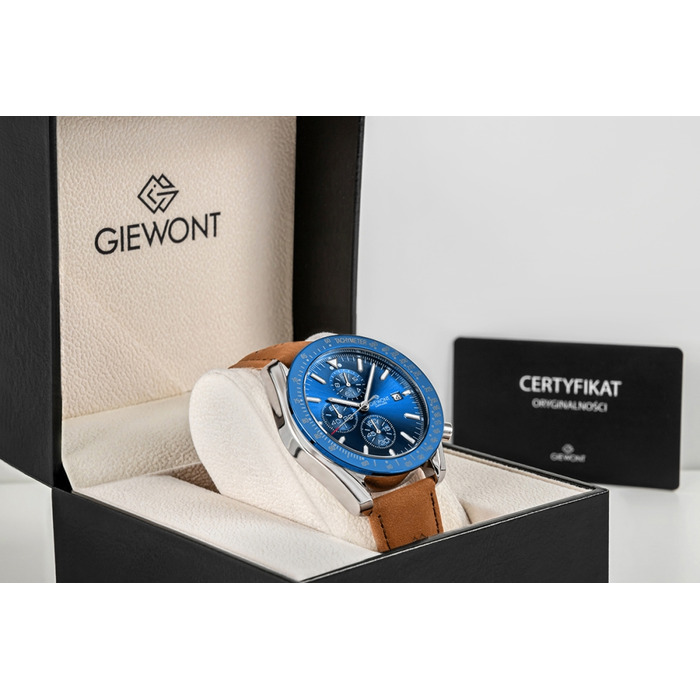 Чоловічий годинник Giewont Chronograph Sapphire, коричнево-синій GW8720-A2