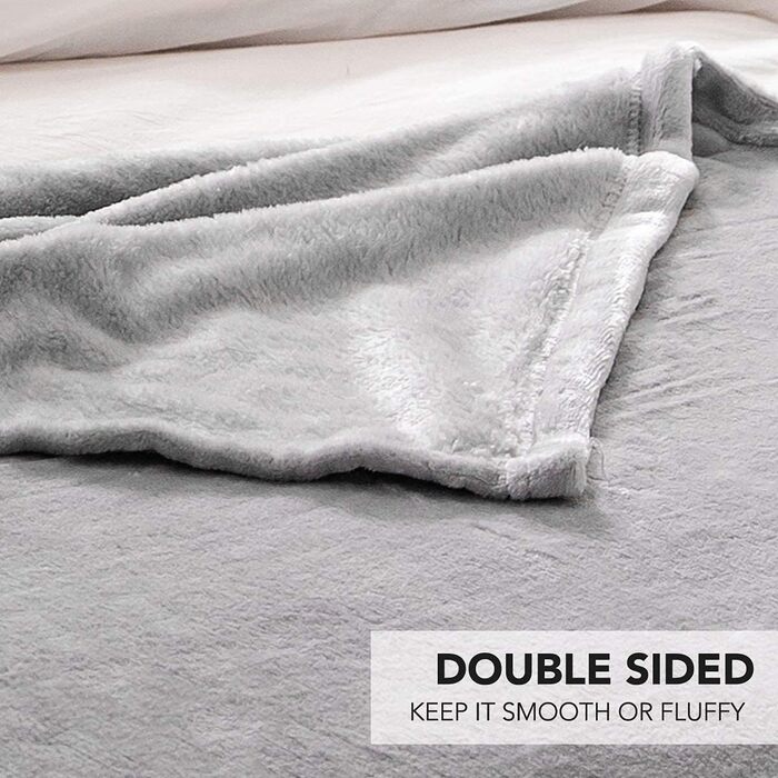 Плед KEPLIN Luxuriöse Flanelldecke: великий м'який плед з мікрофібри, 150 x Queen, сріблясто-сірий