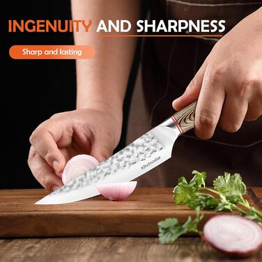 Ніж кухарський Kitchvalor 6 дюймів з високим вмістом вуглецю, з нержавіючої сталі, з ергономічною ручкою, подарункова коробка