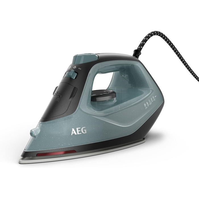 Праска AEG DB 1740LG 110g, 2400 Вт, керамічна підошва, 250 мл, антикальк, серія 5000, зелено-білий колір