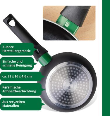 Сковорода Fackelmann Chefkoch Ø16 см з антипригарним покриттям Ceramic, алюміній