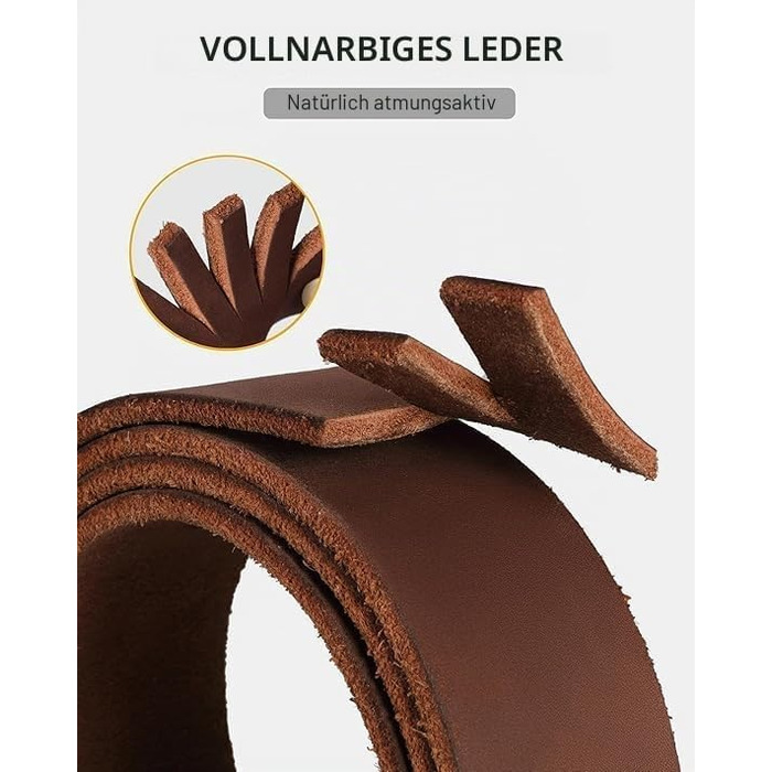 Чоловічий автоматичний ремінь CHAOREN зі шкіри, ширина 35 мм, без отворів