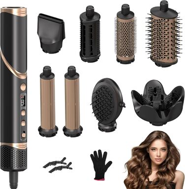 Мультистайлер для волосся AirStyler 1600W: фен, плойка, насадки для укладання, чорний