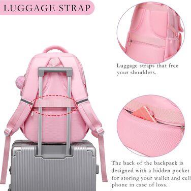 Шкільний рюкзак Makukke для дівчаток та підлітків: набір, водонепроникний, 30L, чорний