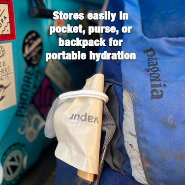 Eclipse plastic water bottle, reusable, foldable/rollable