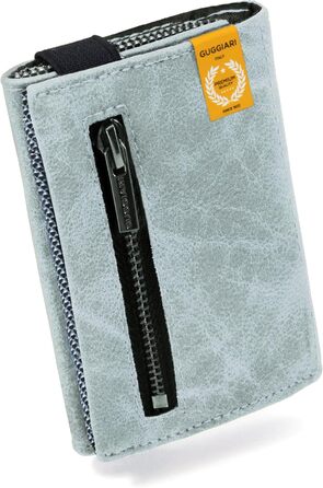 GUGGIARI® Slim Wallet with Coin Pocket made of Microfiber Jacquard with RFID Protection - Slim Wallet for Credit Cards - Credit Card Case - Wallet for on the Go