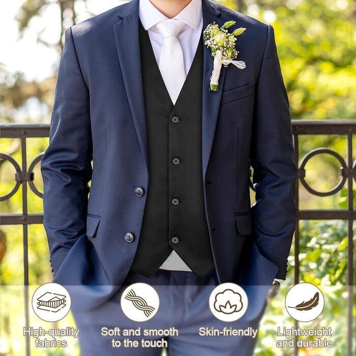 Чоловіча жилетка для весілля, офіційних заходів та ділового стилю, V-подібний виріз, XL