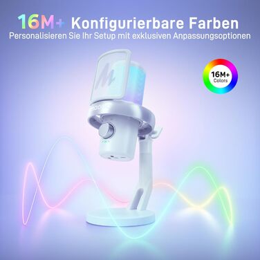 MAONO DM40 PRO Бездротовий мікрофон для ПК з RGB-підсвічуванням та ШІ-зміною голосу, 3-рівневим шумозаглушенням, для геймінгу, подкастингу та стрімінгу