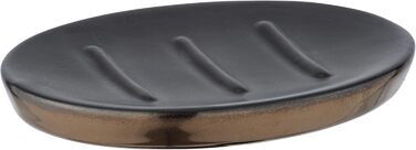 Дозатор для рідкого мила та лосьйону WENKO Brandol, кераміка, 450 мл, чорний, з підставкою