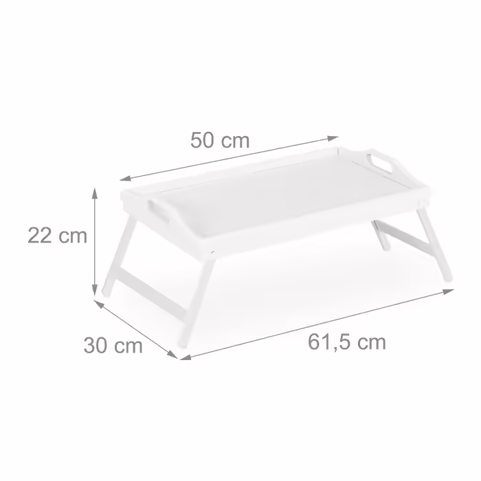 Relaxdays Folding Bed Tray White