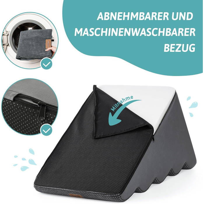 Широка сходинка для собак, маленька сходинка для домашніх тварин з нековзким покриттям (Чорний та Білий), Чорний та Білий (Чорний та Сірий, 5.0, 83x50x57 см)