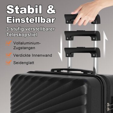 Набір валіз Joyway 6шт: велика, середня, маленька, сумка, косметичка, TSA-замок, зелений/чорний