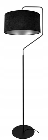 Сучасна торшерна лампа Glimex, патрон E27, 60 Вт, чорний, сріблястий, сірий