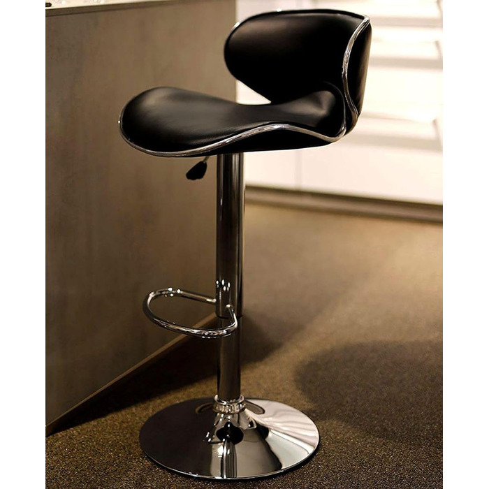 Dibea 2-Piece Swivel Bar Stools - Adjustable Height, 130kg Capacity, Black - Model 1 (Model 6)