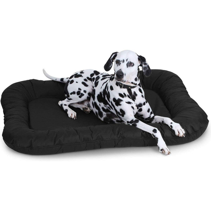 Knuffelwuff Dog Bed Lucky Indoor & Outdoor Dog Cushion Dog Sofa Dog Basket, Size L (Black, L 118 x W 85 x H 12 cm)