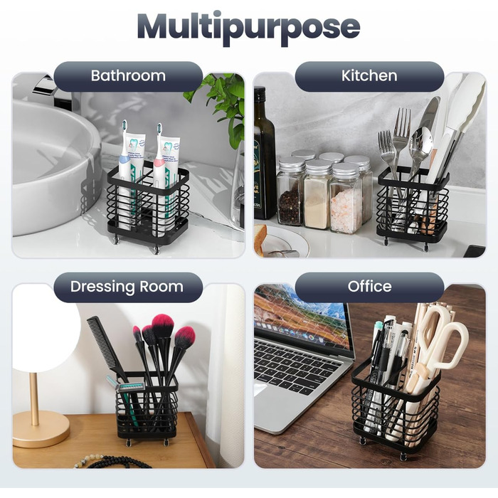 Підставка для зубних щіток Luxspire, електрична, з нержавіючої сталі, настінна без свердління, чорна, 2 слоти