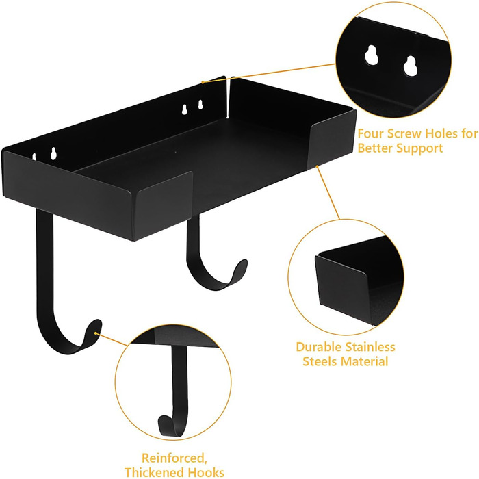 Кріплення для прасувальної дошки настінне, 32*15.7 см. Настінне кріплення для прасувальної дошки з нержавіючої сталі з металевими гачками. Тримач для прасувальної дошки, кріплення для праски на стіну, підходить для прасувальних дошок T/Y форми.