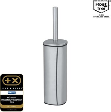 Набір для туалету WENKO Alassio: щітка для унітазу з тримачем, знімний наконечник, нержавіюча сталь, чорний матовий