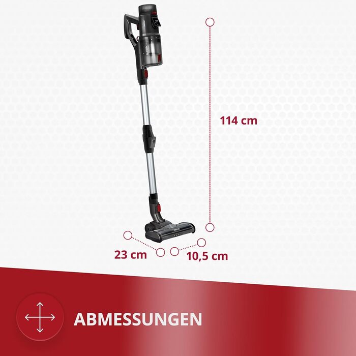Акумуляторний пилосос MPM з цифровим дисплеєм та ручним пилососом 29,2V/250W - Інтелектуальний датчик пилу - Бездротовий акумуляторний пилосос - Пилосос без мішка - З кріпленням на стіну та аксесуарами