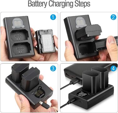 Запасний акумулятор ENEGON (2 шт) та смарт-зарядний пристрій Dual USB для камер Sony NP-FZ100 (Alpha 9, A9R, A7RIII, A7 III, A7R4, A7RIV)
