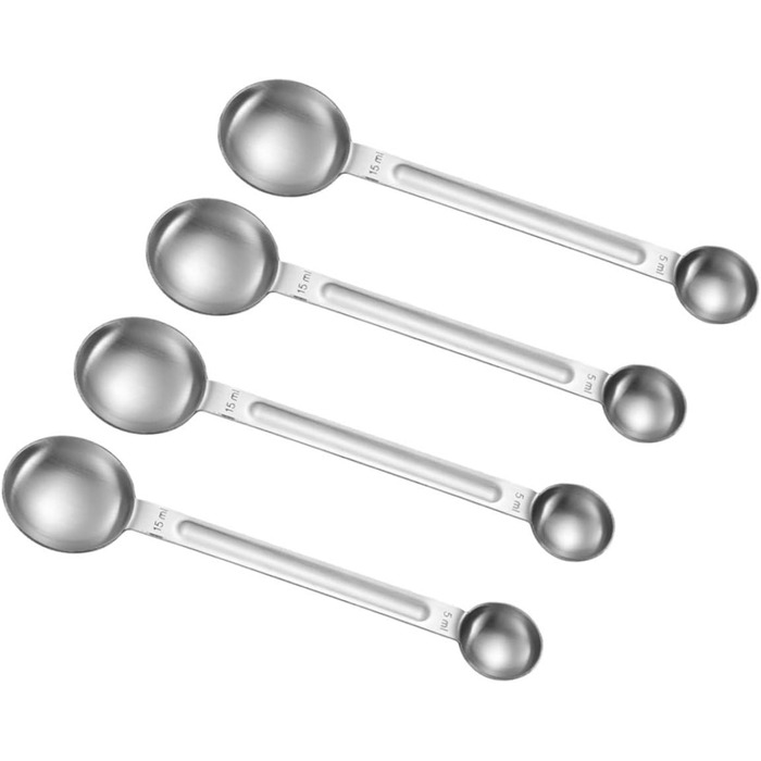 TOPBATHY 20-Piece Stainless Steel Measuring Spoons for Coffee, Tea, Tablespoons, Measuring Spoons, Baking Teaspoons, Sugar Spoons, Kitchen Measuring Spoons, Scoops for Canisters, Measuring Cups and Silver