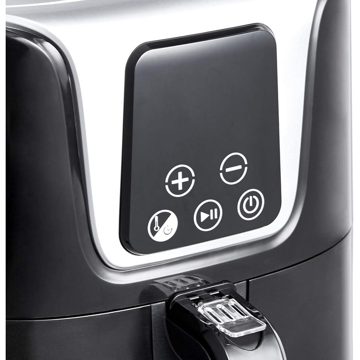 Amazon Basics – Air Fryer, Compact, 4L, Multifunctional, Digital, Black/Chrome 4L