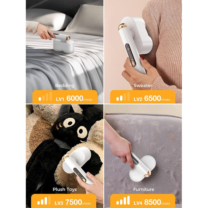 Електричний флусознімач Smiling Shark M-3: бездротовий, з 4 рівнями регулювання, 90° обертання, для одягу та меблів