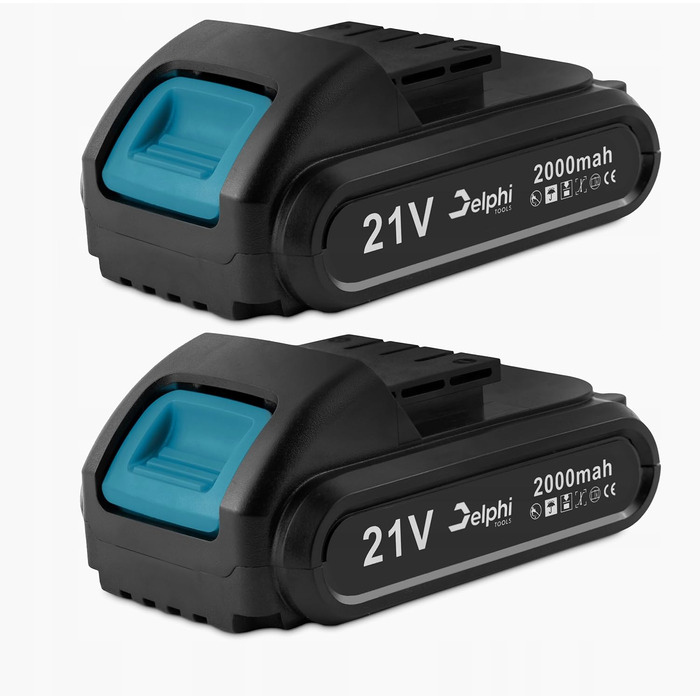 DELPHI 21V акумуляторний шуруповерт Set з 2 акумуляторами, 2 швидкості, 24 ступені крутного моменту, LED-підсвічування, для DIY-проєктів, 41-елементний набір з кейсом