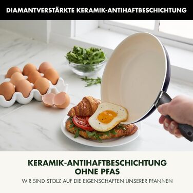 Сковорода GreenPan Rio 26 см антипригарна кераміка PFAS-free чорна/кремова, для індукції, духовки до 160°C