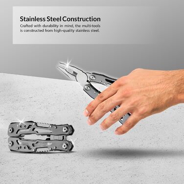 Мультитул 14-в-1 з плоскогубцями, ножем, викрутками, відкривачкою для пляшок та нейлоновим чохлом – компактний та надійний багатофункціональний інструмент для кемпінгу, відпочинку на природі, надзвичайних ситуацій та домашнього використання