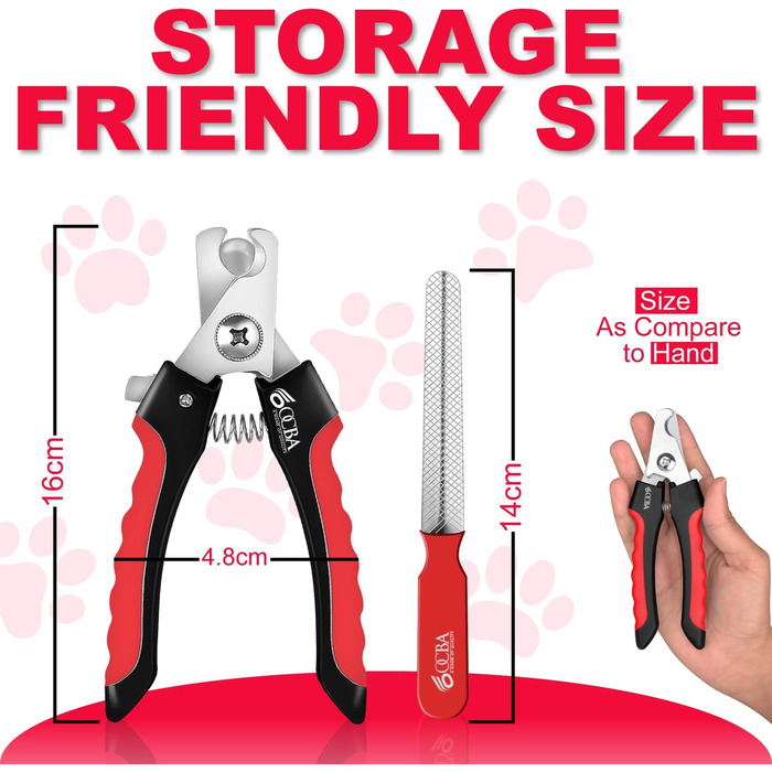 Професійний триммер для кігтів собак та котів з пилочкою. Нержавіюча сталь. Підходить для собак та котів будь-яких порід