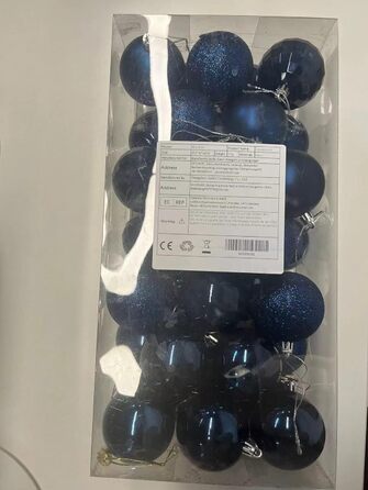 Набір ялинкових прикрас 36 шт. темно-синій, 6 см - ялинкові кулі для декорування