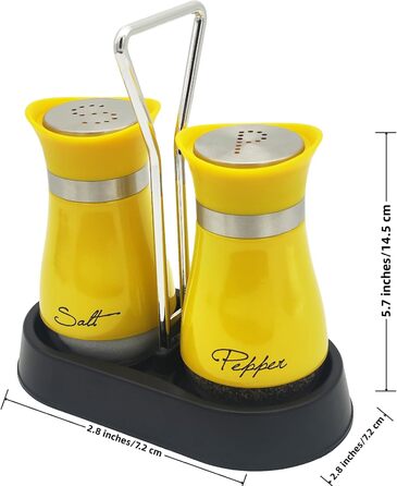 Набір солі та перцю (2 шт) з підставкою: скло та нержавіюча сталь. Підходить для кемпінгу, кухні.