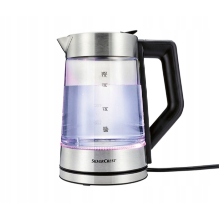 Електричний чайник SilverCrest SWGD 3000 A2, 3000 Вт, 1,7 л, сріблястий/сірий