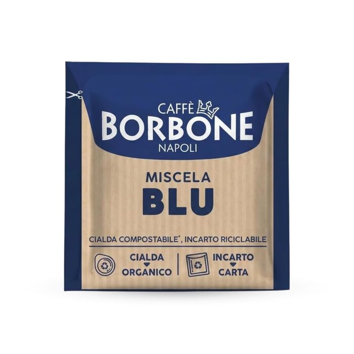 Кавові пади Caffè Borbone Blaue Mischung (Синя суміш), сумісні з ESE системою, 44 мм, 50 шт, біорозкладні
