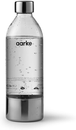 Aarke Carbonator 3 – Содовий апарат з нержавіючої сталі, матово-чорний + 2 PET-пляшки 1л. Для газування води з крана, сумісний з CO2 60л.