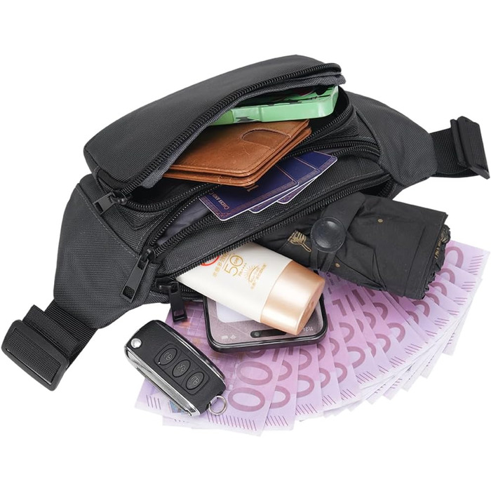 Поясна сумка на пояс для чоловіків та жінок, спортивна, для подорожей, прогулянок з собакою, на вулицю (сіра)